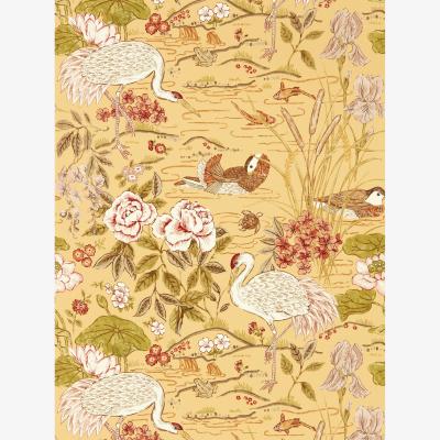 The Rug Seller Crane and Frog Wallpaper 217124 by Sanderson in Honey Olive&nbsp;Roll