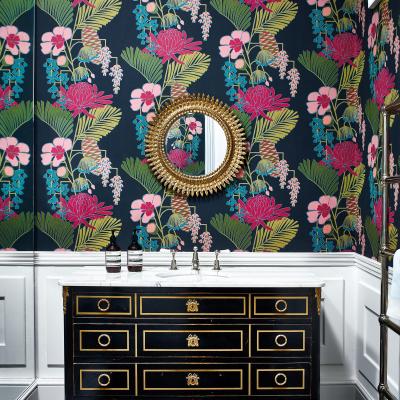 The Rug Seller Salon Wallpaper 112153 by Harlequin in Ebony Azalea Fern&nbsp;Roll
