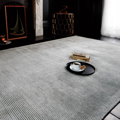 The Rug Seller Reko Plain Vicose Rugs in French Grey&nbsp;120x170cm