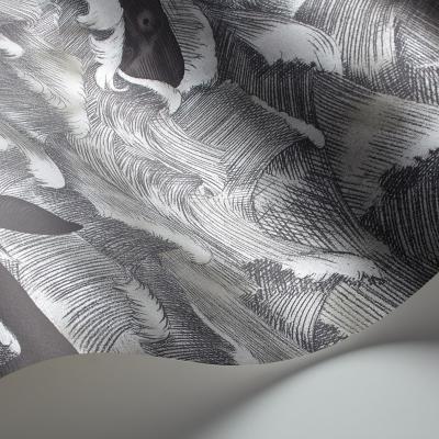 The Rug Seller Melville Wallpaper 1005 by Cole & Son in Metallic CharcoalRoll