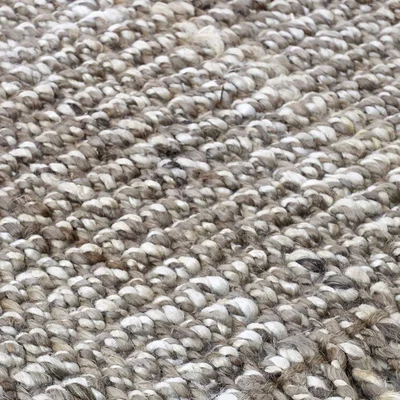 The Rug Seller Lagos Jute Fringe Rug in Grey
