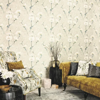 The Rug Seller Eleni Floral Wallpaper 213026 by Sanderson in Grey PearlRoll
