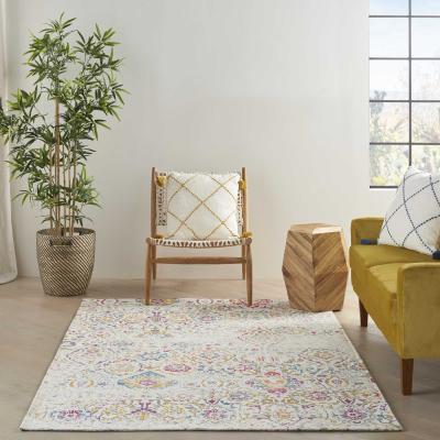 The Rug Seller Damask DAS06 Distressed Rugs  in Multi by Nourison