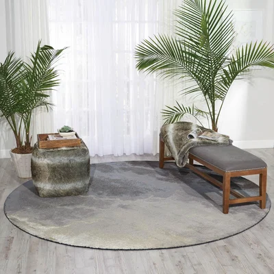 The Rug Seller Nourison Twilight Circular Rugs TWI18 by Nourison in Storm