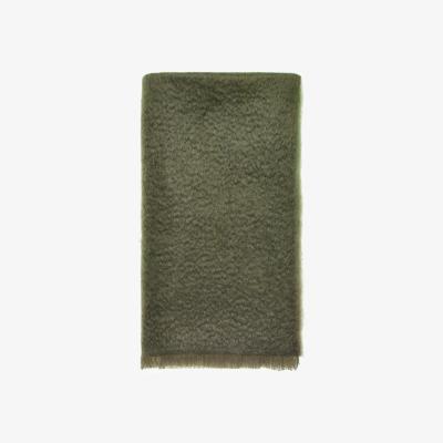The Rug Seller Moseley Mohair Plain Throw by LuxeTapi in Moss Green&nbsp;135x190cm
