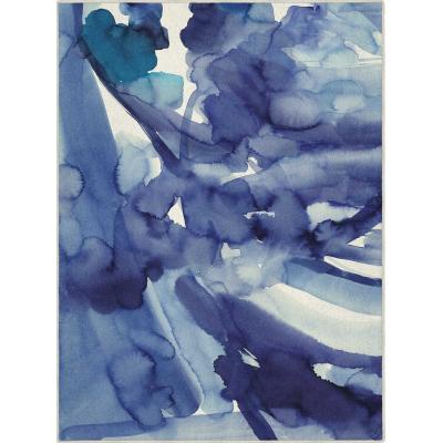 The Rug Seller Blue Skies 13708 Abstract Paint Splash Rug by Bluebellgray