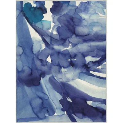 The Rug Seller Blue Skies 13708 Abstract Paint Splash Rug by Bluebellgray