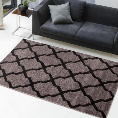 The Rug Seller Tiles Rugs in Grey Black150x210cm