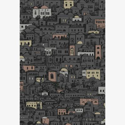 The Rug Seller Mediterranea Wallpaper 7014 by Cole & Son in Charcoal Metallics&nbsp;Roll