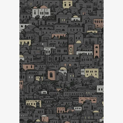 The Rug Seller Mediterranea Wallpaper 7014 by Cole & Son in Charcoal Metallics&nbsp;Roll