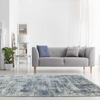 The Rug Seller Orion Abstract Metallic Rugs in OR04 Blue