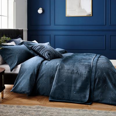 The Rug Seller Empire Jacquard Bedding Duvet Cover and Pillowcase by Helena Springfield in Blue&nbsp;220x230cm