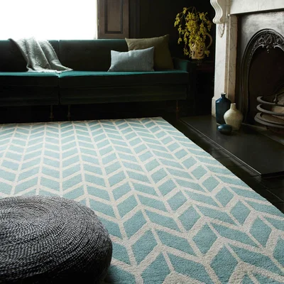 The Rug Seller Arlo Chevron Rugs AR05 in Blue