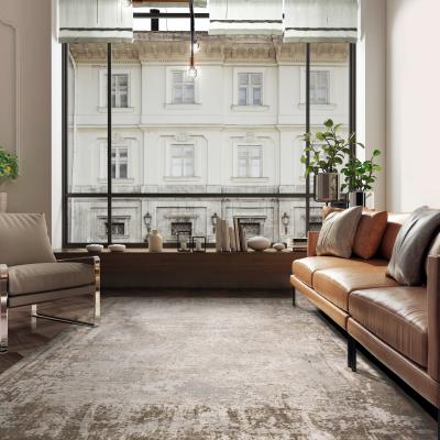 The Rug Seller Kuza Border Modern Distressed Rug in Beige&nbsp;120x170cm