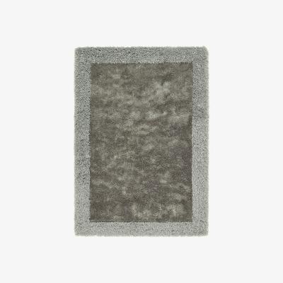 The Rug Seller Shimmer Shaggy Border Rugs in Silver&nbsp;160x230cm