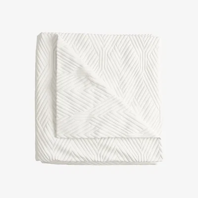 The Rug Seller Azora Quilted Throw by Bedeck of Belfast in White&nbsp;220x240cm