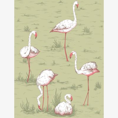 The Rug Seller Flamingos Wallpaper 11038 by Cole & Son in Olive GreenRoll