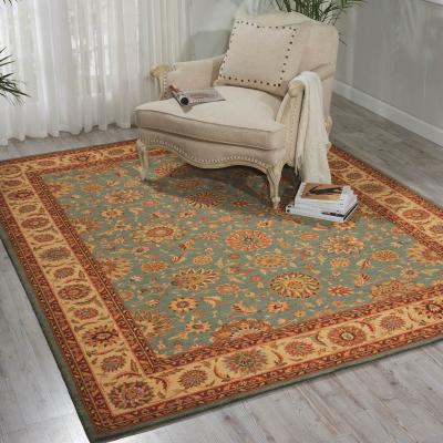 The Rug Seller Living Treasure Traditional Bordered Rugs by Nourison LI05 in Aqua&nbsp;168x251cm