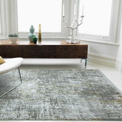 The Rug Seller Olympia Abstract Distressed Rugs in OL06 Grey Gold