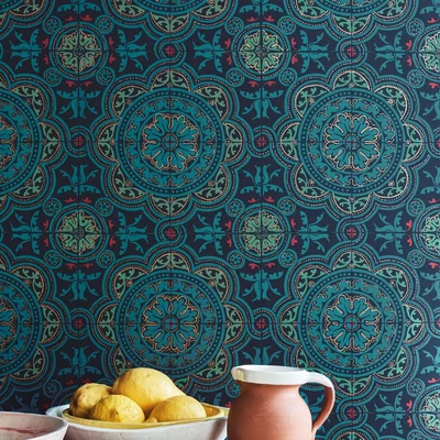 The Rug Seller Piccadilly Wallpaper 8021 by Cole & Son in Midnight BlueRoll