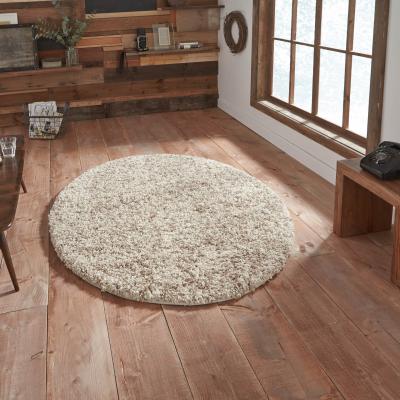The Rug Seller Vista Shaggy Circular Rugs 4803 Cream Beige&nbsp;133x133cm