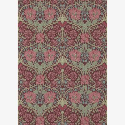 The Rug Seller Honeysuckle and Tulip 214703 Wallpaper by Morris & Co in Burgundy Sage&nbsp;Roll