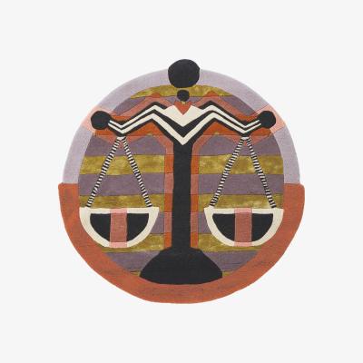 The Rug Seller Zodiac Libra Star Sign Circle Round Wool Rugs 161705 by Ted Baker