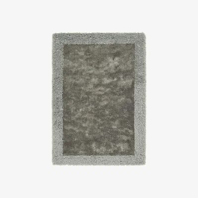 The Rug Seller Shimmer Shaggy Border Rugs in Silver&nbsp;120x170cm