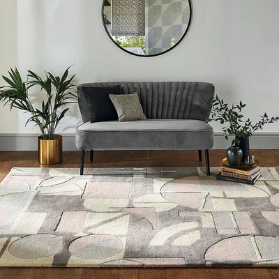 The Rug Seller Segments Rugs in Stone 41901 by Harlequin