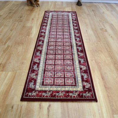 The Rug Seller Noble Art Traditional Geometric Runner Rugs 65106 390 in Red&nbsp;67x330cm