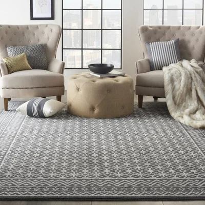 The Rug Seller Palermo Rugs PMR02 in charcoal silver by Nourison&nbsp;90x150cm