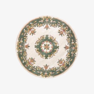 The Rug Seller Royal Aubusson Circular rugs in Green Cream&nbsp;120x120cm