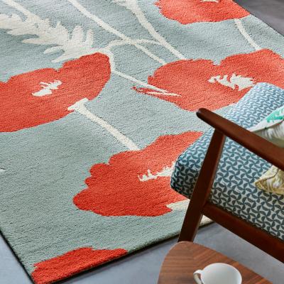 The Rug Seller Poppy Pop 124800 Wool Rugs by Scion in Sage Poppy160x230cm