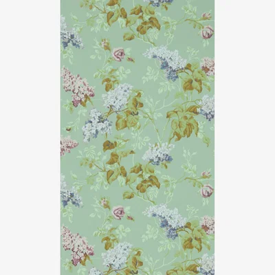 The Rug Seller Sommerville Wallpaper 217049 by Sanderson in Mint Plum&nbsp;Roll