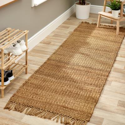 The Rug Seller Jute Extra Braid Stitched Runner Rugs in Natural&nbsp;67x200