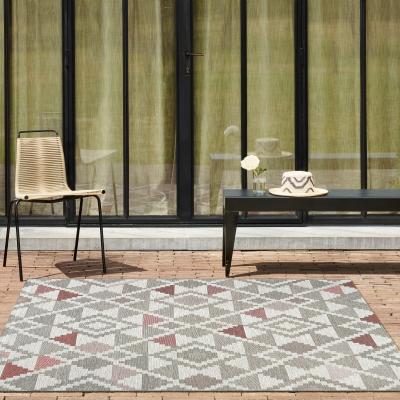 The Rug Seller Brighton Flatweave Indoor Outdoor Rugs 98053 8028 in Grey Red160x230cm