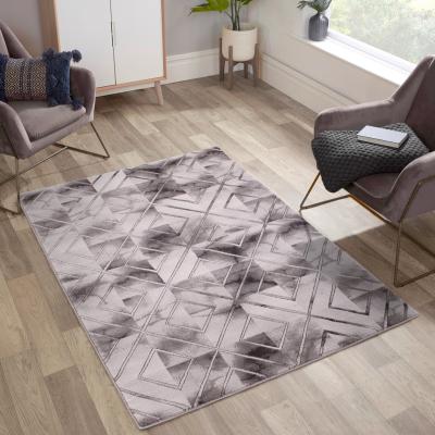 The Rug Seller Bianco 0196SA Marble Geometric Rug in Cream Grey