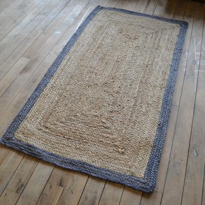 The Rug Seller Jute Bordered Woven Modern Rugs in Grey&nbsp;160x230cm