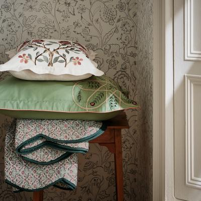 The Rug Seller Brophy Embroidery Floral Throw by Morris & Co in Green&nbsp;170x220cm