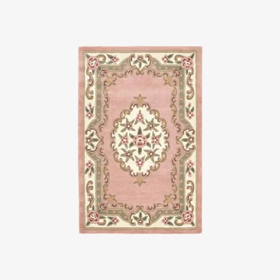 The Rug Seller Shensi Traditional Wool Rugs in Rose Pink&nbsp;60x120cm