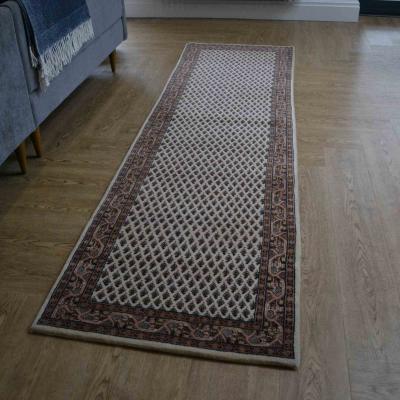 The Rug Seller Mir Traditional Hand Knotted Wool Runner Rug in Beige&nbsp;79x278m