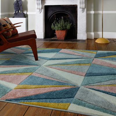 The Rug Seller Sketch Diamond Geometric Rugs in SK10 Pastel Multi