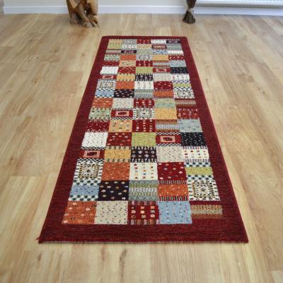 The Rug Seller Woodstock Patchwork Runner Rugs 32036 8312 in Red&nbsp;80x240cm
