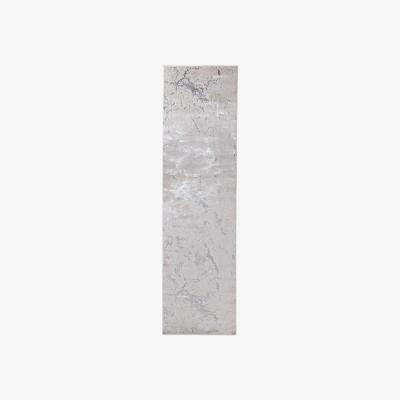 The Rug Seller Aurora Solar AU03 Marble Runner Rugs in Metallic Silver Grey&nbsp;66x240cm