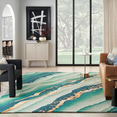 The Rug Seller Prismatic Abstract Rugs PRS30 by Nourison in Emerald Green114x175cm
