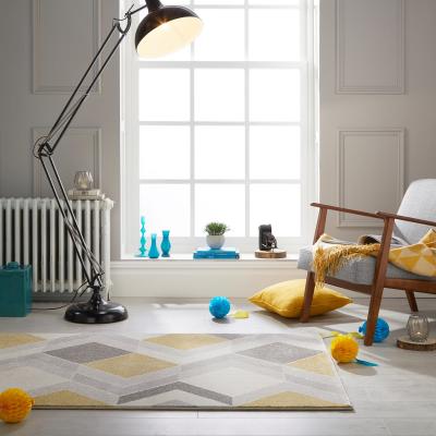 The Rug Seller Madrid Geometric Rugs in Grey Ochre