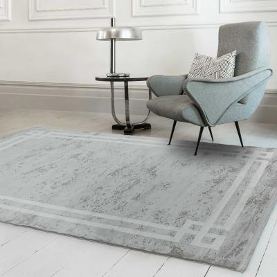 The Rug Seller Olympia Border Abstract Rugs in OL01 Grey Pearl
