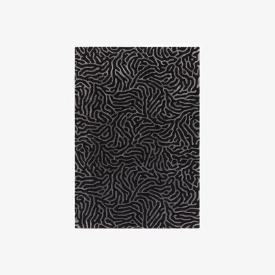 The Rug Seller Coral Abstract Rugs by Katherine Carnaby in Gunmetal Black200x300cm