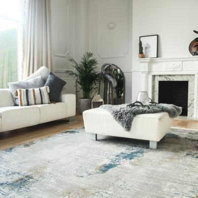 The Rug Seller Luxury Toros Illusion Rug In Ice Blue