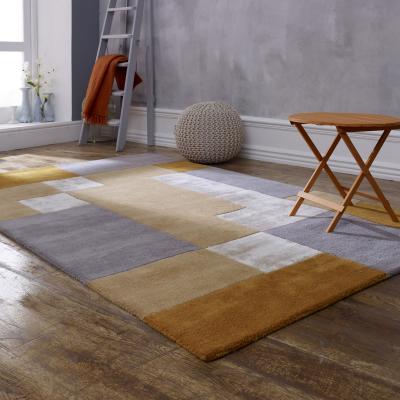 The Rug Seller Gracie 03 Rocky Rugs by Concept in Yellow & Light Grey
